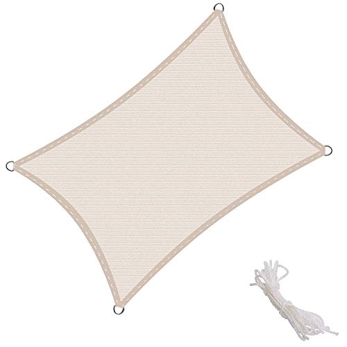 GOUDU Toldo Vela de Sombra Rectangular Toldos IKEA Prevención Rayos UV Solar protección para Exteriores Patio, el jardín, protección UV - Beige 5x6.5m