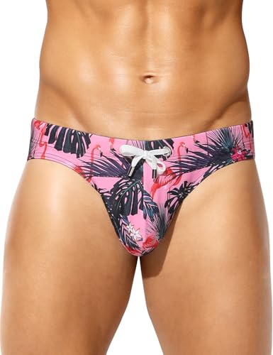 Arjen Kroos Men's Swim Briefs Sexy Bikini Swimwear Mens Funny Print Swimsuit Low Rise Swimming Briefs with Drawstring