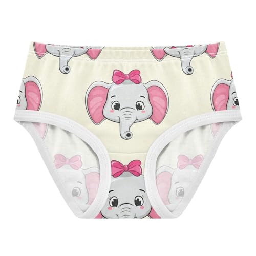 Cotton Toddler Underwear Custom Cute Elephants Pink Beige Panties Little Girl Flower Briefs Girls Undies 2t