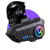 Fone Bluetooth Y10 para Capacete de Moto, IPX6 à prova d’água, Bluetooth 5.3, Microfone HQ c/Redução de Ruído, Compatível c/iOS/Android