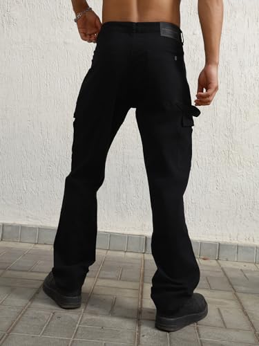 Image of Hubberholme Men Smart Casual Summer Cotton Loose Fit Mid-Rise Trousers 65