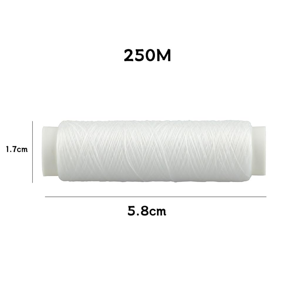 ccHuDE 2 Pcs 0.2mm 250m Fishing Bait Threads Nylon Elastic Fishing Lines Stretch Fish Strings White Fishing Line Wires Thin Fish Threads Invisible Strings for Crafts