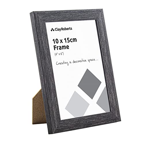 Picture Frame 6 x 4, Charcoal, Freestanding and Wall Mountable, 10 x 15 cm, 6x4 Picture Frames, Charcoal 6x4 Photo Frames - Image 3