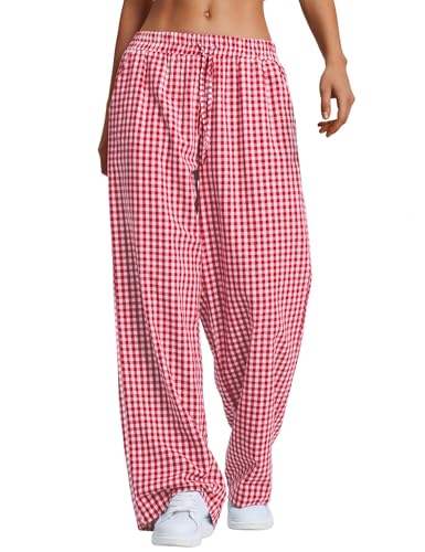 LOMON Gingham Pants Woman Spring Summer Pajamas Clothes...