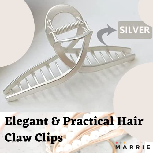 Hair Clips Large Metal Hair Claw Clips Strong Hold Vintage Shark Claw Clips Clamp Hair Accessories for Women Girls Thin Thick Hairs (Gold & Silver) - Image 4