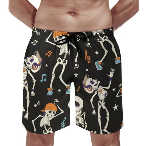 Maillot de bain séchage rapide musique squelette idéal pour vos beach-partys et sessions surf