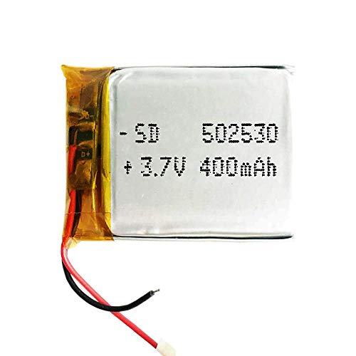 Batería 502530 LiPo 3.7V 400mAh 1.48Wh 1S 5C Liter Energy Battery para Electrónica Recargable teléfono portátil vídeo smartwatch Reloj GPS - No Apta para Radio Control 42x20x5mm (400mAh|502530)