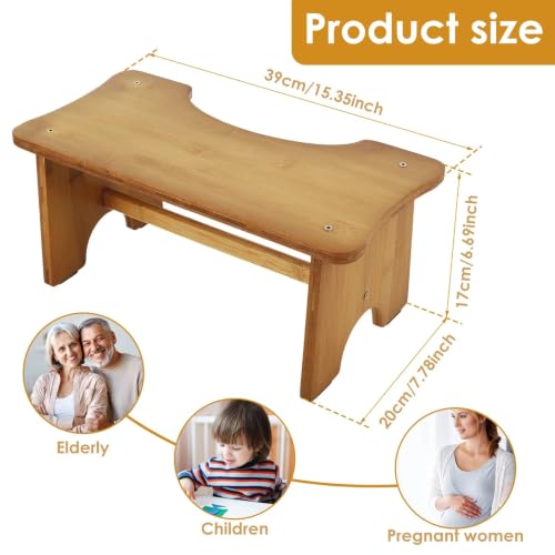 Taburete de madera antideslizante y resistente para elevar los pies en el baño 3