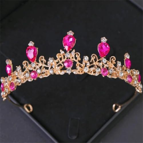 Women Summer Glossy Crystal Stylish Headband Crown Rose Gold1