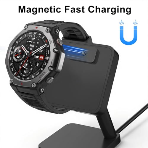 Image of ZORBES Compatible with Amazfit, USB Charger Stand Charging Dock for Smartwatch, Portable Magnetic Charging Base, Universal Charger Station Stand for T-REX 3 Pro /Balance /T-REX3
