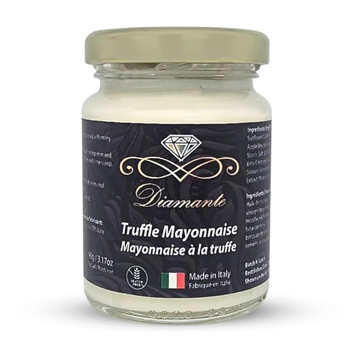 Diamante Italy Black Truffle Sauce with High 15% Black Truffle Content - Authentic Italian Gourmet Black Truffle & Mushroom Sauce - Non GMO, Vegan & Made in Italy - 90g
