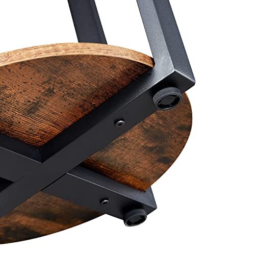 Eknitey Wood Round End Table - 19.7" Dia. Side Table With Storage Small Table With Sturdy Metal Frame For Living Room Bedroom Couch Snack And Sofa 2-Tier #TOP6