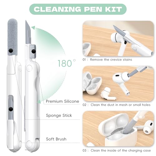 Image of for Airpods Pro 2 Case with Cleaner Kit, Crystal Clear Cover | Highly Transparent Anti-Yellowing TPU,Shockproof,Scratch-Resistant,Travel-Ready Keychain Cover for Work,Gym,Green