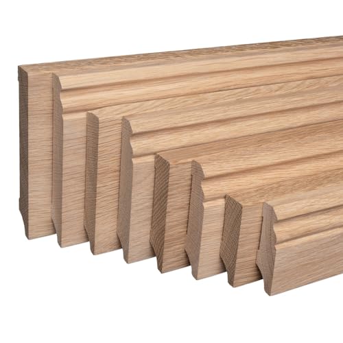 Sockelleiste Eiche roh | Berlin u. Weimar Profil | MASSIVHOLZ Fußleiste Profil Weimar (gerade), Höhe 80mm