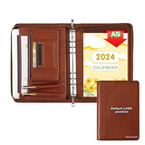 KISSKI Free Custom LOGO, Personalisiertes A5 Ledermappe für...