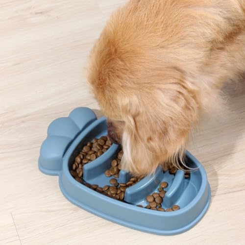 Image of Durable Slow Feeder Bowl for Dogs| Anti-Choke Non-Slip Pet Feeding Base and Easy to Clean| Dish Promotes Healthy Eating| Reduces Bloating and Digestive Issues| Interactive Maze Design (Blue)