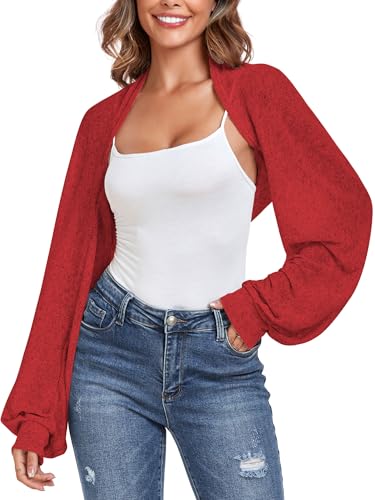 Image of ZAFUL Women's Sheer Shrug Y2K Long Sleeve Cardigans 2026 Irregular Tie Front Bolera