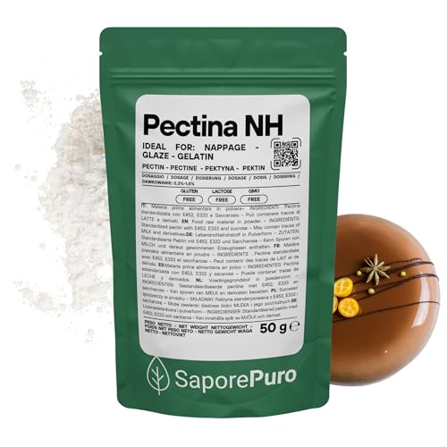 SaporePuro – Pectina NH 50 g | Ideal para Nappage, Glaseados y Gelatinas | Alta Versatilidad, Soluble en Agua, Sin Gluten