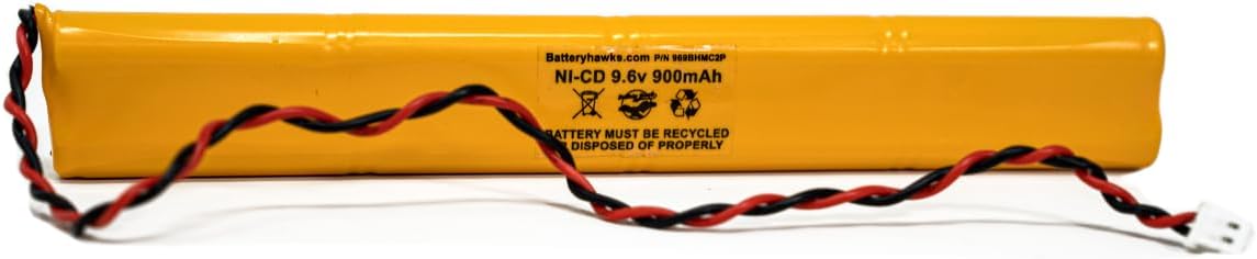 BBAT0043A Unitech BAT9.6V700 AA900MAH 9.6V ELB-B003 Lithonia ELB-B004 9.6v 900mAh Ni-CD Battery Pack Replacement for Exit Sign Emergency Light Fire Batteryhawk, LLC