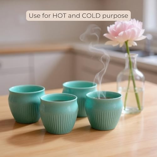 Image of Happy Cove Eco Friendly Cup Set of 6 for Tea | Biocomposite Rice Husk & Bamboo Fibre | 225ml Unbreakable Chai Cups | Microwave Safe Tea Kulhad | Hot & Cold Coffee Mug, Milk & Tea Cup Set