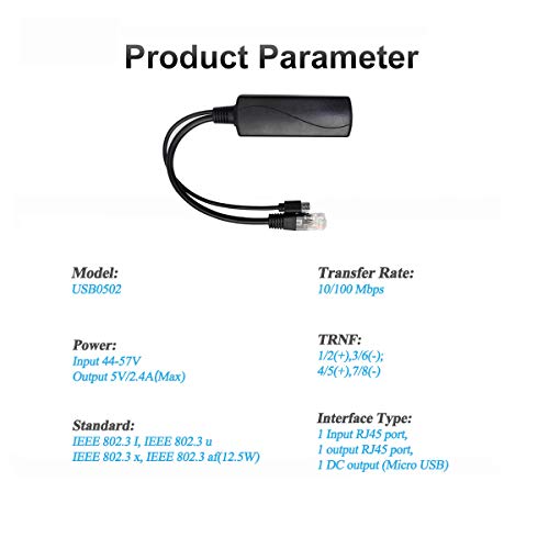 Revotech Attivo PoE Splitter 5V/2.4A Micro USB