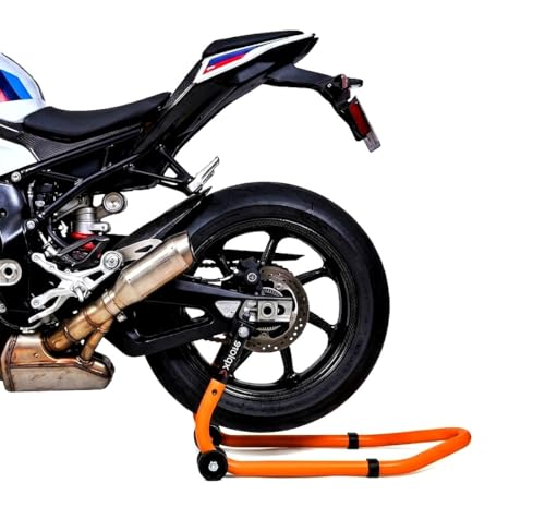Image of Explore Dismantle Premium Universal Paddock Standwith Swingarm L Supports for All Bikes Upto 300kgWeight (Comes with 5 Year Frame Warranty-Orange) (Black Orange Dual Tone)