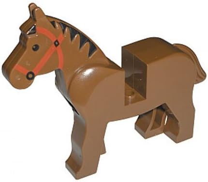 MINIFIGURES Lego Animal Brown Horse with Red Reins
