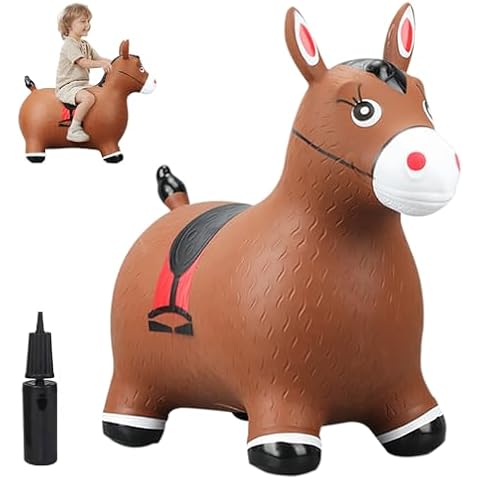 Skyroku Inflatable Bouncing Horse for Kids – Fun Ride-On Toy with Ear Handle, Soft & Durable, Promotes Physical Activity, Perfect for Indoor & Outdoor Play, Ages 1-5 Cover