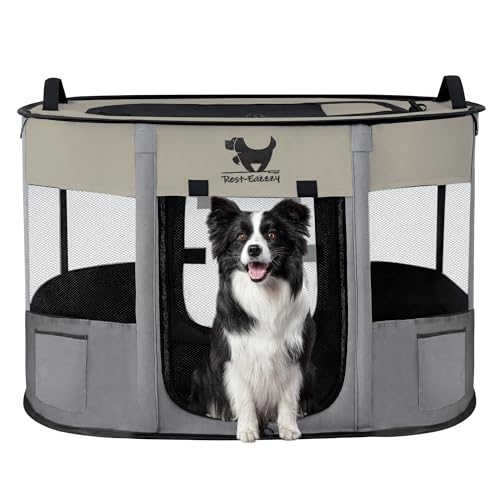 Rest-Eazzzy Dog Playpen, Foldable Kitten Playpen for Medium Dogs, Portable