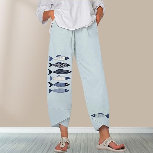 Fashion Japanese Artists Personalized Linen Pants Women's Khaki Pants Summer Loose with Pockets Wide-Leg Pants4