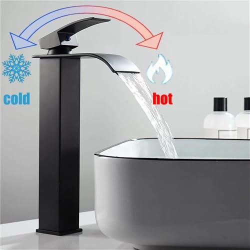 Robinet de salle de bain effet cascade noir pour vasque moderne - 4