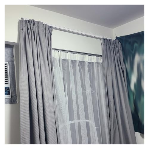 Riel para Cortina de Techo, rieles Resistentes para Montaje en Pared o Techo, rieles telescópicos de 0,6 a 6 m, Ideal para autocaravanas y áticos, Separador de Ducha, Longitud Ajustable de 1