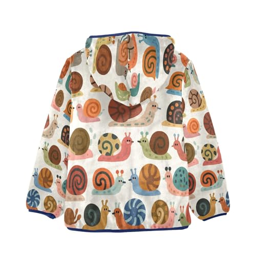 Colorful Snail Pattern Print Design Toddler Fleece Jacket Girl Boys Hooded Fleece Jacket Coat Warm2