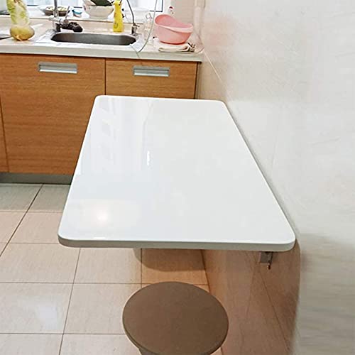 QIYFOZ Mesa Plegable Flotante de Pared, Mesa de Comedor abatible, pequeño Escritorio de Madera para Oficina, hogar, Cocina, mesas de Bar, Banco de Trabajo, Mesa de Estudio (70 *
