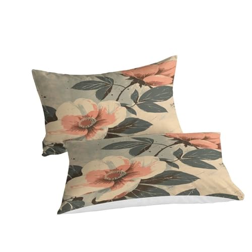 Housse de couette single fleurs 140x200 parure 3 pièces