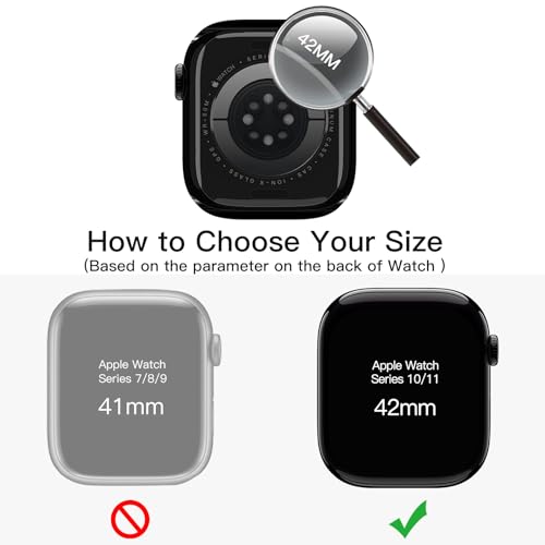 JETech Case with Screen Protector for Apple Watch Series 11/10 42mm, Overall Protective Cover, Built-in Tempered Glass Film High Sensitivity, 2 Pack (Black)