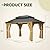 GOOBED Wood Gazebo Outdoor Hardtop Double Roof Heavy Duty Wooden Frame Galvanized Steel Canopy w/Curtain and Netting, for Patio, Deck, Backyard (13X15FT)
