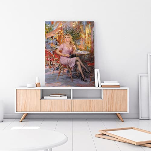 Konstantin Razumov Original Oil Painting Super Beautiful Russian Woman Painting Decoration Print Canvas Painting Posters And Prints Wall Art Pictures For Living Room Bedroom Decor 24X32Inch(60X80Cm) #TOP2