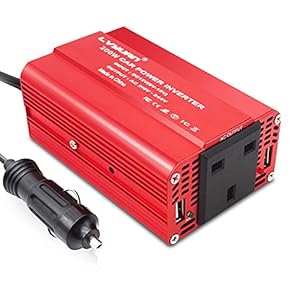 Yinleader Power Inverter 200W 12V to 240V UK Socket Dual USB DC TO AC Converter Car Cigarette Adapter