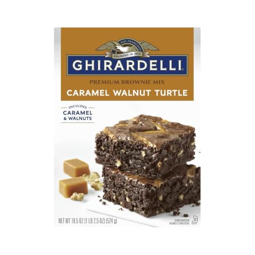 Image of Ghirardelli Brownie & Cookie Mix Variety Pack, 5 Flavors - Walnut (17 oz), Caramel Turtle (18.5 oz), Salted Caramel (16 oz), Dark Chocolate Chip Cookie (16.75 oz) & Double Chocolate (18 oz) (Variety Pack)