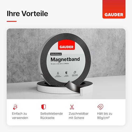 Selbstklebendes Magnetband von Gauder für verschiedene Anwendungen