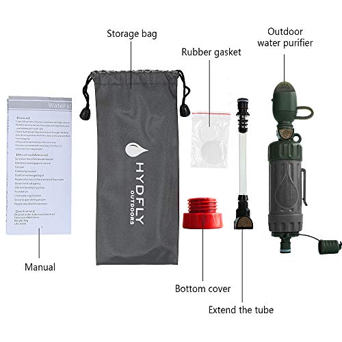 Purificador de bebida, Andoer Purificador de água de múltiplas funções Filtro de água portátil de pa