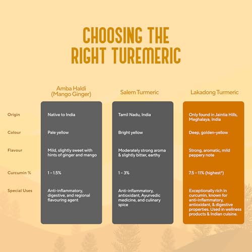 Image of My Pahadi Dukan Lakadong Turmeric Powder 100g, Single-Origin, 8-10% Curcumin, Hand-Harvested & Sun-Dried, Pure & Chemical-Free Haldi, Strong Aroma & Deep Golden Color, Lab-Tested, from Meghalaya