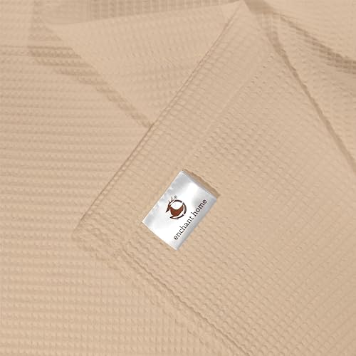 Image of Pure Cotton Waffle Towel | Lightweight | Anti Microbial and Water Absorbent | Soft Touch Quick Drying Hand Towels (Beige, Pack of 4)