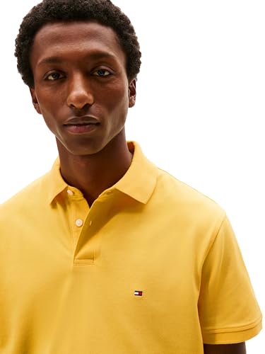Image of Tommy Hilfiger Men's Short Sleeve Polo Shirts in Classic Fit with Stretch and Organic Pique Cotton