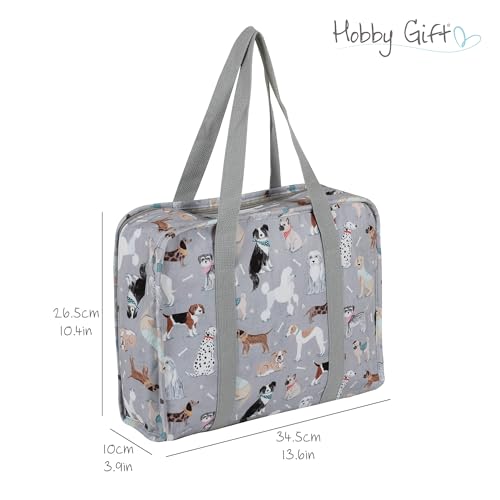 Image of Hobby Gift Project Case Sewing and Yarn Storage Bag with Internal Pockets Handles and Organiser Inserts for Knitting Crochet Craft Classes and Travel