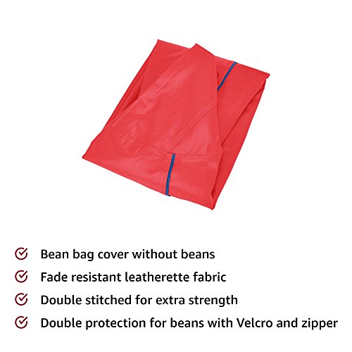 Image of Amazon Brand - Solimo XXXL Bean Bag Cover Without Beans (Brown) XXL Bean Bag Cover (Pink with Blue Piping)