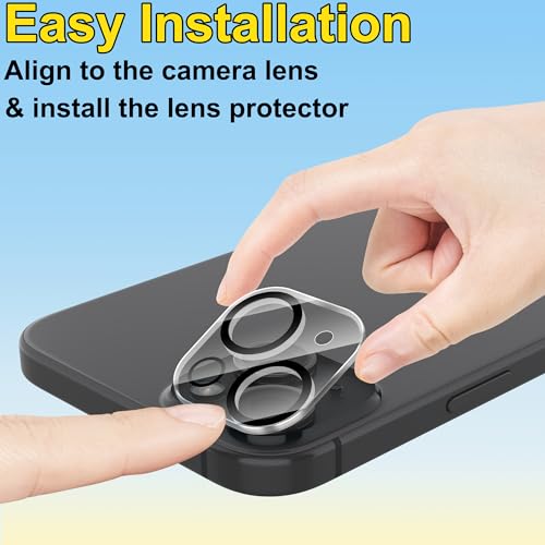 Image of 4youquality Camera Lens Protector for iPhone 15 and iPhone 15 Plus, 9H Tempered Glass, Case-Friendly, Anti-Scratch, Pack of 3