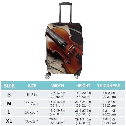 Suitcase Covers for Luggage Washable Luggage Cover Violin Sheet Music Luggages Wheel Covers Elastic Travel Carry On Suitcase Cover Travel Luggages Protector Sleeve Fit 29-32 Inch XL2