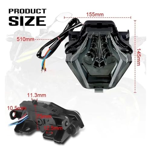 Luz Trasera LED con intermitente para Yamaha MT03 R3 5